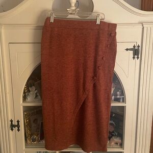 Brown and OrangeMini Pencil Sweater Skirt for Work XL NWT